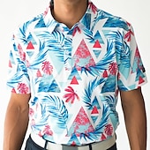 abordables Polo hawaiano para hombre-Derby de Kentucky Hombre Flamenco Camisas polo hawaianas Camiseta de golf Manga Corta Camisas de polo Camisas con cuello Casual Ropa de playa Ropa de vacaciones Ropa tropical Trajes de fiesta Botones