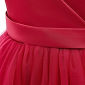 preiswerte Blumenmädchenkleider-kinderkleidung Mädchen Blumenmädchen Kleid Kleid Party Kleid Feste Farbe Ärmellos Formal Leistung Hochzeit Gitter Rückenfrei Elegant Modisch bezaubernd Polyester Maxi abendkleider Schaukelkleid