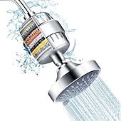 cheap Rain Shower-4/6 inch Rainfall Shower Head Set, 5 Mode Sprayer Showerhead with Water Filter, 360-degree Rotation High Pressure Overhead Shower Head Arm Chrome Black Silver