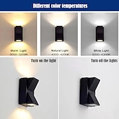 cheap Outdoor Wall Lights-Led Outdoors Wall Lamp 5W 10W Up/Down Lighting Indoor Double-Head Curved Waterproof IP65 Wall Lamp Modern Bedroom Lamp Warm White Light AC85-265V