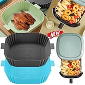 preiswerte Grills für Kochen im Freien-Heißluftfritteuse, Silikon-Backgeschirr, multifunktionale Grillmatte, Backofen, leicht zu reinigende, ölbeständige Silikonmattenschale