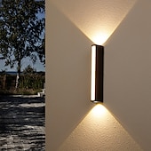 billige utendørs vegglamper-utendørs led vegglampe linje design vanntett 8,6&quot;/15,8&quot; opp og ned belysning innendørs vegglampe moderne soverom varmhvitt lys 1stk