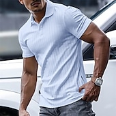 preiswerte Klassisches Poloshirt für Herren-Herren Poloshirt Golfhemd Casual Festtage Kargen Kurzarm Modisch Basic Glatt Klassisch Sommer Regular Fit Marineblau Schwarz Weiß Gelb Grün Leicht Blau Poloshirt
