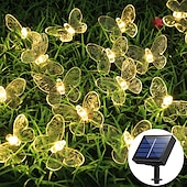 preiswerte Landschaftslichter-Solar-Lichterkette für die Gartendekoration – 5 m, 20 LEDs, Libelle und Schmetterling, wasserdichte Kranzlichter für den Rasen, Hochzeits- und Partydekoration