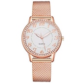 billige Kvartsklokker-Diamant lysende klokke morsdagsgave kvinner mesh rem morsdagsgave kvinner klokke kvarts klokke morsdagsgave til kvinner klokker