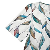 ieftine rochie florală-Rochie Midi pentru Femei Rochie Casual Rochie Shift Imprimeu cu Frunze V Guler Clasic Casual Zilnic Vacanță Mânecă Jumătate Vară Primăvară