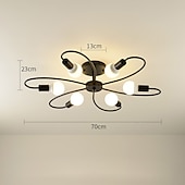 preiswerte Dimmbare Deckenleuchten-LED-Deckenleuchte, 6/8-flammig, dimmbar mit Fernbedienung, Unterputz-Deckenleuchte, Acryl-Lampenschirm, Kronleuchter, Schlafzimmer, Wohnzimmer, Blumenform, Schwarz/Weiß, 110–240 V