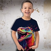 preiswerte Jungen 3D Tiere-Jungen 3D Graphic Tier Dinosaurier T-Shirt Kurzarm 3D-Druck Sommer Frühling Aktiv Sport Modisch Polyester kinderkleidung 3-12 Jahre Outdoor Casual Täglich Regular Fit