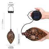 お買い得  ソーラーストリングライト-ソーラー投光器 屋外 中空 錬鉄製 中庭 庭 バルコニー 装飾 景観 ライト 壁掛け ライト 防水