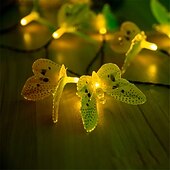billige Solstrengelys-rgb solenergi sommerfugl optisk fiber fe string lampe vanntett utendørs hage ferie dekorasjon lampe bursdagsfest atmosfære lampe hage plen dekorasjon lampe