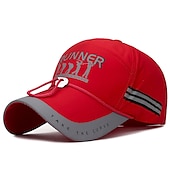 preiswerte Baseballkappe für Herren-Herren Cap Basecap Kappe Schwarz Rote Polyester reflektierende Streifen Reise Strand Design Outdoor Urlaub Glatt Einstellbar Windundurchlässig