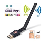 cheap Wireless Routers-Wireless Mini 150/600Mbps USB Wifi Adapter 5.8GHz2.4GHz USB2.0 Receiver Wireless Network Card Lan Wi-Fi High Speed Antenna