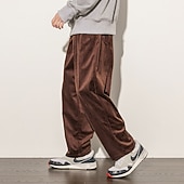 economico pantaloni casual-Per uomo Pantaloni di velluto a coste Pantaloni invernali Pantaloni casual Tasche A zampa Gamba dritta Tinta unica Caldo Informale Giornaliero Moda Pantaloni Morbido Nero Caffè