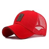 billiga Baseballkeps herr-Herr Snapback hatt Basebollkeps Trucker Hat Mesh Keps Svart Vit Polyester Mesh baksida Resor Strandstil Utomhus Semester Slät Justerbara Solskyddskräm Andningsfunktion Mode