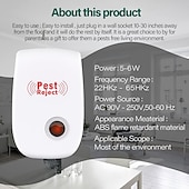 cheap Pest Control-6Pcs Ultrasonic Plug In Pest Repeller For Flea, Insects, Mosquitoes, Mice, Spiders, Ants, Rats, Roaches, Bugs, Non-Toxic, Humans &amp; Pets Safe