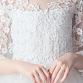 preiswerte Kleider für die Blumenmädchen-kinderkleidung Mädchen Blumenmädchen Kleid Kleid Party Kleid Feste Farbe 3/4 Ärmel Leistung Hochzeit Party Spitze Gitter Modisch bezaubernd Prinzessin Polyester Maxi Spitzenkleid abendkleider