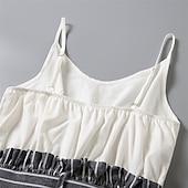 baratos Vestidos Casuais-Mamãe e eu Macacão Listra Ao ar livre Frente Única Cinzento Sem Manga Mini Férias Roupas Combinando