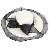 preiswerte Partyhut-hüte netz faser strohhut sonnenhut sinamay hut hochzeit lässig elegant hochzeit mit bowknot spitze kopfbedeckung kopfbedeckung outdoor