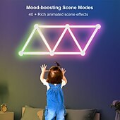 お買い得  スマートライト-RGB LEDスマートライトイリュージョンインテリジェントスプライシングライトDIY屋内装飾雰囲気ライトEスポーツLED音声制御音楽装飾