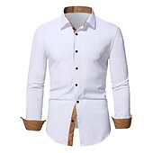 abordables camisa con botones para hombre-Hombre Camisa Camisa de verano Abotonar la camisa Camisa casual Negro Blanco Azul Piscina Verde Ejército Manga Larga Plano Diseño Diario Vacaciones Ropa Moda Casual Cómodo