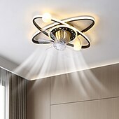 cheap Ceiling Fan Lights-Ceiling Fan with Light Dimmable Circle Design Crystal 57cm 6 Wind Speeds Modern Ceiling Fan for Bedroom, Living Room App &amp; Remote Control 110-240V