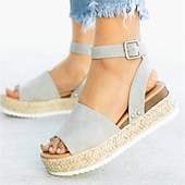 cheap Women&#039;s Sandals-Women&#039;s Leopard Print Espadrille Platform Sandals with Ankle Strap, Trendy Open Toe Summer Shoes for Vacation, Beach, and Casual Outfits