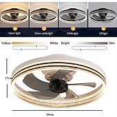 economico Ventilatore da soffitto con luci-Ventilatore da soffitto a led 50cm ventilatore da soffitto in metallo finiture verniciate moderno 220-240v