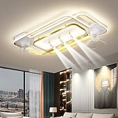 cheap Ceiling Fan Lights-Ceiling Fan with Light 3 Spotlight App &amp; Remote Control 101cm Dimmable 6 Wind Speeds Modern Ceiling Fan for Bedroom, Living Room 110-240V