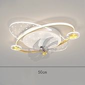 voordelige Plafondventilatorverlichting-plafondventilator met licht app&amp;amp; afstandsbediening 50cm 3-lichts dimbaar 6 windsnelheden moderne plafondventilator voor slaapkamer, woonkamer, kleine kamer 110-240v