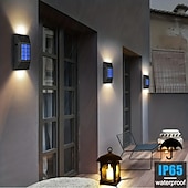 cheap Outdoor Christmas Lights-Solar Wall Sconce Outdoor Decoration Garden Wall Light IP65 Waterproof Up and Down Luminous Outdoor Garden Decoration Fence Light