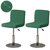 economico Fodera per sedia da pranzo-2 pezzi coprisgabello da bar elasticizzato coprisgabello da bar bordeaux coprisgabello da bar girevole quadrato coprisgabello da bar coprisgabello da bar per sala da pranzo coprisedile da bar