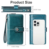 economico Portafogli-Portafoglio da donna in similpelle con blocco RFID – pochette con cerniera di grande capacità con 24 slot per carte e cinturino da polso