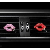 preiswerte Anhänger &amp; Ornamente fürs Auto-süßer lippenstift lippenform bohrer auto parfüm lufterfrischer diffusor auto duft clip vent parfüm auto aroma zubehör automobil dekoration kürbis aromatherapie für auto