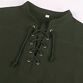 ieftine Topuri-Retro / vintage Punk și gotic Medieval Bluză / Cămașă Costum Cosplay Tunică Cavaler Viching Outlander Culoare solidă Bărbați Pirat Fantezie Carnaval Casul / Zilnic Târgul Renașterii Adulți Cămașă