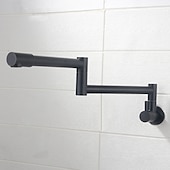 abordables Grifería de cocina-grifo de cocina de llenado de ollas solo agua fría acero inoxidable, fregadero plegable negro cepillado montaje en pared grifo de cocina de olla de llenado plegable