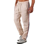 economico Attività commerciale-Per uomo Pantaloni Pantaloni estivi A cordoncino Striscia laterale Vita elastica Color Block Comfort Traspirante Informale Giornaliero Per eventi Di tendenza Classico Rosso Blu Media elasticità