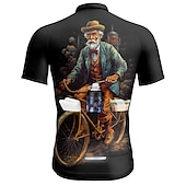 abordables Maillots pour hommes-Homme Maillot Velo Cyclisme Manche Courte Cyclisme Maillot Top avec 3 poches arrière VTT Vélo tout terrain Vélo Route Respirable Séchage rapide Evacuation de l&#039;humidité Bandes Réfléchissantes Noir