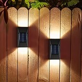 cheap Outdoor Christmas Lights-Solar Wall Sconce Outdoor Decoration Garden Wall Light IP65 Waterproof Up and Down Luminous Outdoor Garden Decoration Fence Light