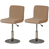 abordables Funda para silla de comedor-2 piezas de funda elástica para taburete de bar, color burdeos, funda para taburete de bar, funda cuadrada giratoria para taburete de bar, funda para silla para comedor, funda de asiento de