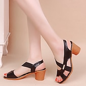 abordables Sandales femme-Sandales à talons compensés kaki pour femmes avec brides élastiques et bout ouvert, chaussures d&#039;été confortables pour la marche, le bureau et les tenues décontractées quotidiennes