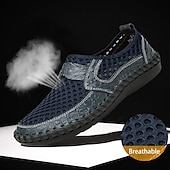 preiswerte Herrenpantoletten &amp; -slipper-Braune atmungsaktive Loafer aus Kunstleder für Herren - lässige Sommer-Schlupfschuhe mit perforiertem Design für Outdoor-Aktivitäten