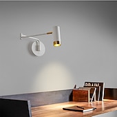 Недорогие Бра-Светодиодный настенный светильник с поворотным кронштейном, алюминиевый светильник для гостиной, спальни, прикроватной тумбочки, настенный светильник для телевизора, настенный светильник 110-240 В