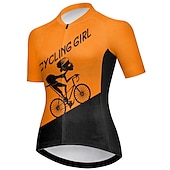 ieftine Tricouri pentru femei-Pentru femei Jersey de ciclism Grafic Literă &amp; Număr Amuzant Manșon scurt Bicicletă Jerseu Topuri cu 3 buzunare spate Ciclism montan Ciclism stradal Uscare rapidă Dungi reflectorizante Înapoi de