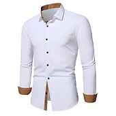 abordables camisa con botones para hombre-Hombre Camisa Camisa de verano Abotonar la camisa Camisa casual Negro Blanco Azul Piscina Verde Ejército Manga Larga Plano Diseño Diario Vacaciones Ropa Moda Casual Cómodo
