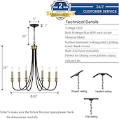 economico Lampadari-lampadario in stile candela a 6 luci 26 &quot;lampada a sospensione classica classica semplice, plafoniera a isola da cucina per ingresso, corridoio, foyer della sala da pranzo