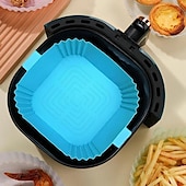 preiswerte Grills für Kochen im Freien-Heißluftfritteuse, Silikon-Backgeschirr, multifunktionale Grillmatte, Backofen, leicht zu reinigende, ölbeständige Silikonmattenschale