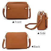 levne Tašky přes rameno-Dámské Crossbody kabelka Taška přes rameno Aktovka PU kůže Nakupování Denní Zip Nastavitelná Velká kapacita Voděodolný Pevná barva Vínově rudá Černá Hnědá