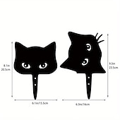 economico Decorazioni per Halloween all&#039;aperto-2pcs sagoma gatto che fa capolino in metallo plug-in giardino cortile arte halloween arredamento fattoria decorazioni per la casa ornamenti per esterni arredamento cortile prato regalo ideale per gli