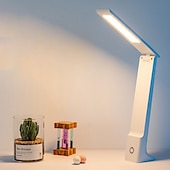 preiswerte Schreibtischlampen-Tragbare LED-Schreibtischlampe, faltbar, 3 Farben, Touch-dimmbar, Tischlampe, wiederaufladbar, USB-Nachtleselampe für Studium, Büroarbeit