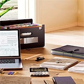 abordables Fournitures de bureau-1pc classeur extensible 13/25 poches accordéon organisateur de fichiers portable extensible en plastique boîte de classement accordéon facture/papier/document/reçus organisateur dossiers (a4/format